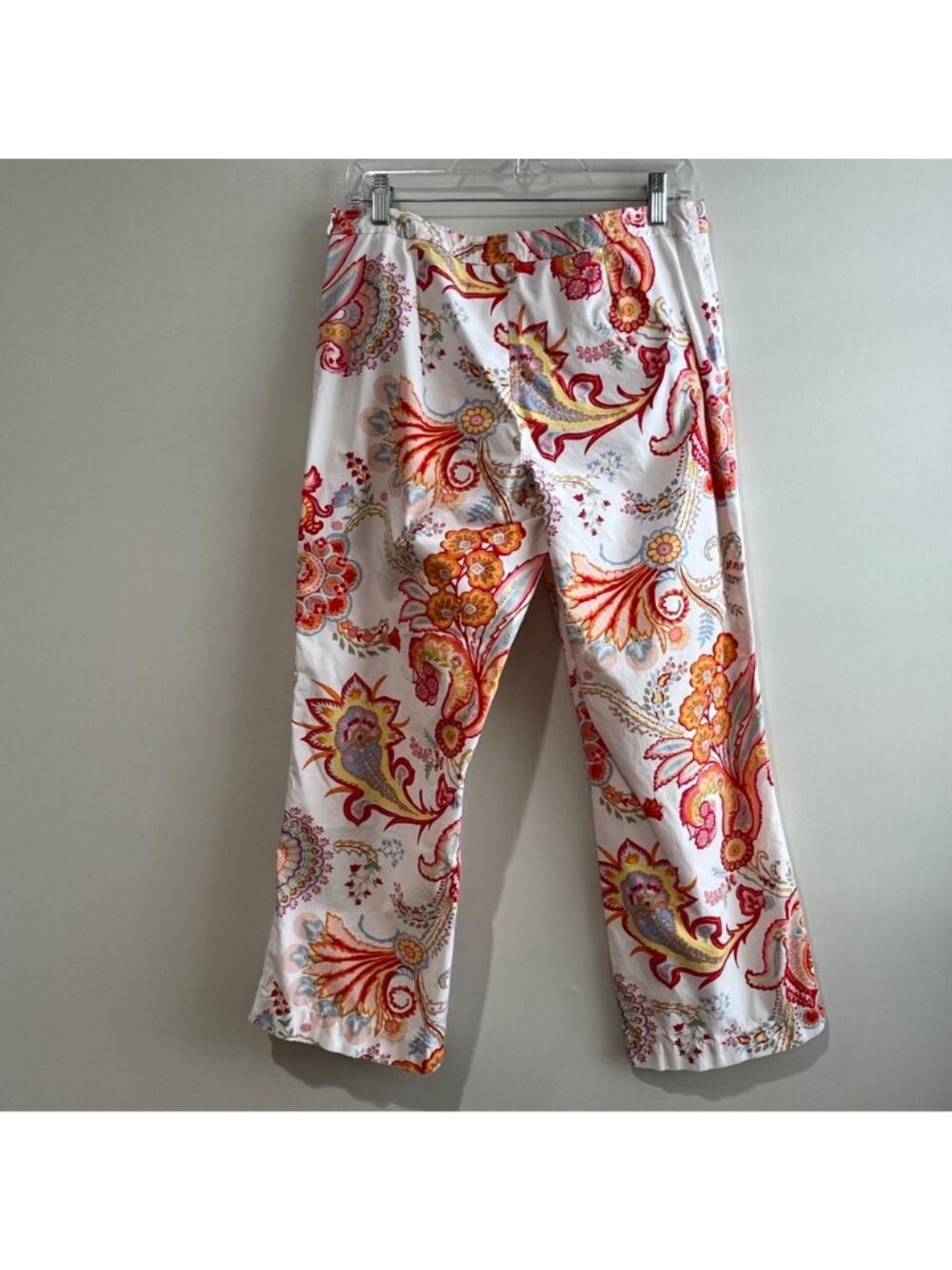 Tommy Hilfiger Paisley Print Cropped Pants Womens 8 Colorful Y2K - Picture 2 of 4